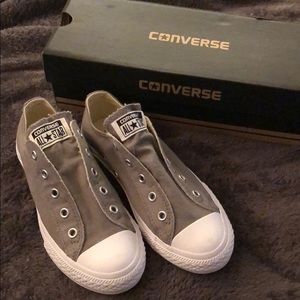 **Never Worn** Charcoal Gray/ White Converse